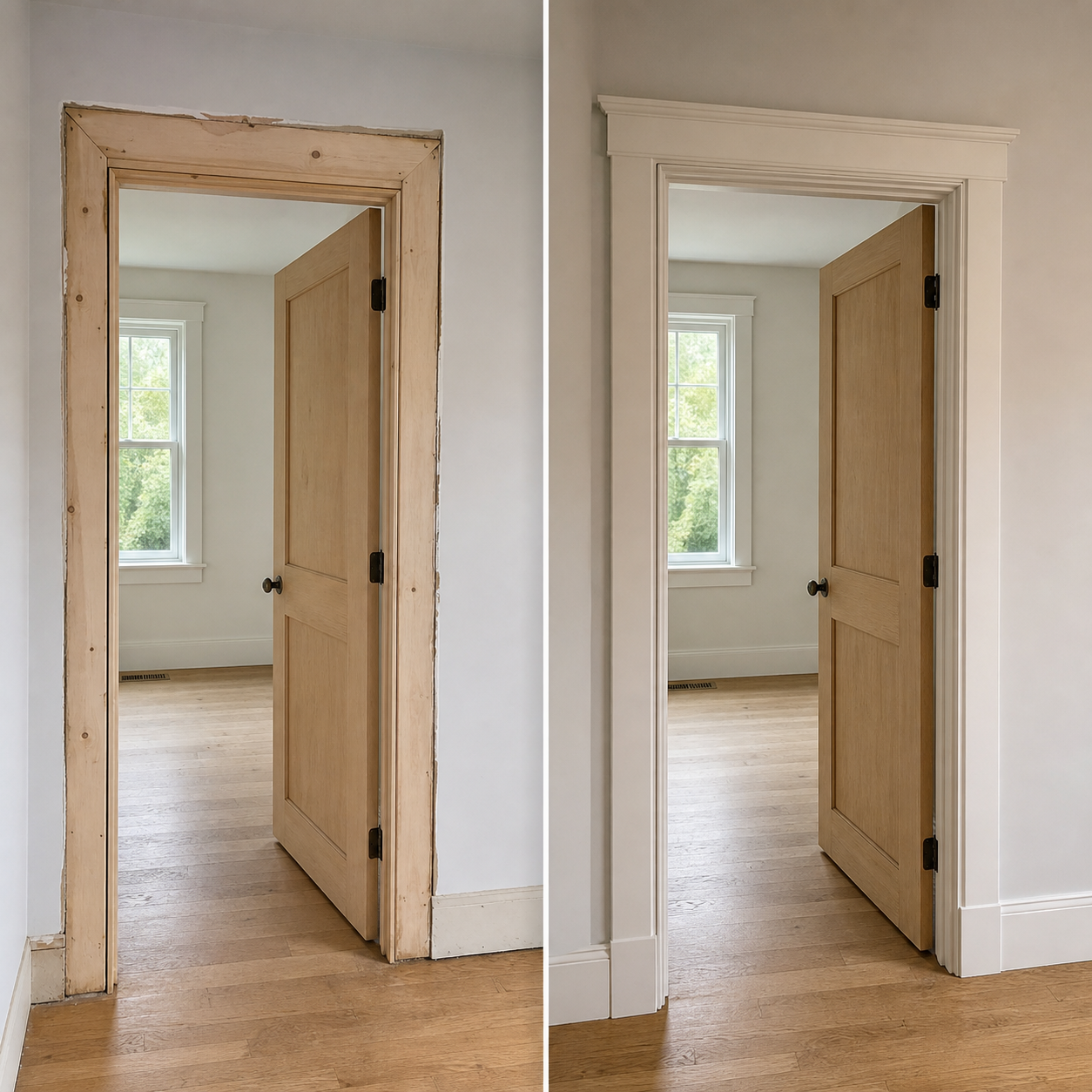 Carpentry before and after example