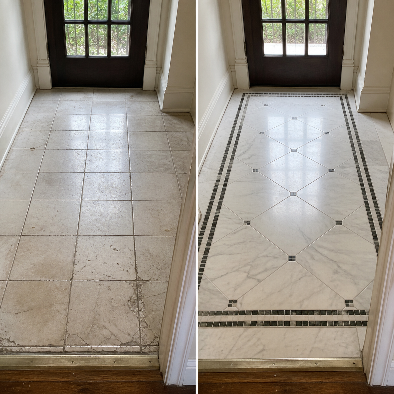 Marble and tile before and after example